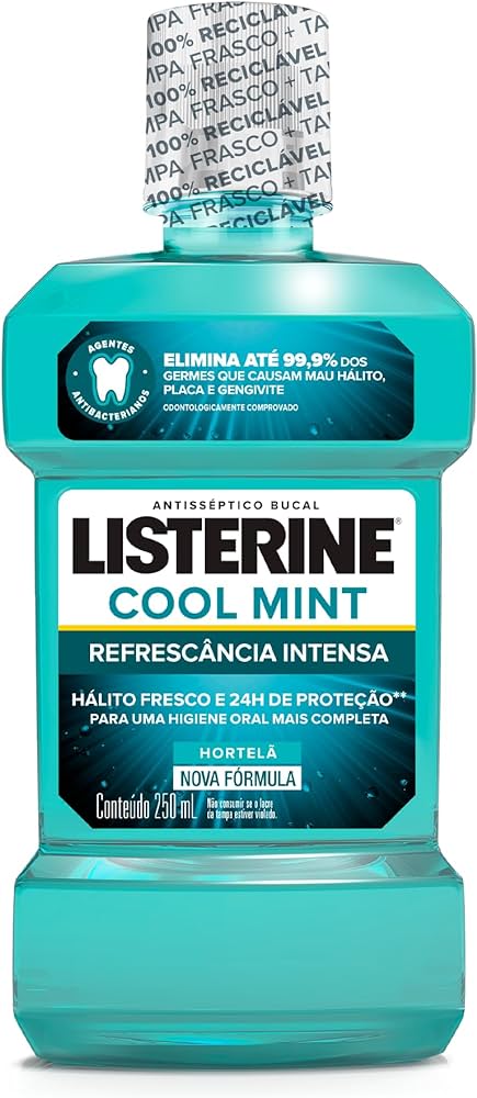 Enxaguante Antisséptico Bucal Listerine Cool Mint Frasco com 250mL - Imagem 1