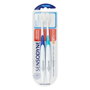 Escova Dental Sensodyne Gentle para Dentes e Gengivas Sensíveis, Cerdas Extra Macias e Limpeza Suave, 2 unidades
