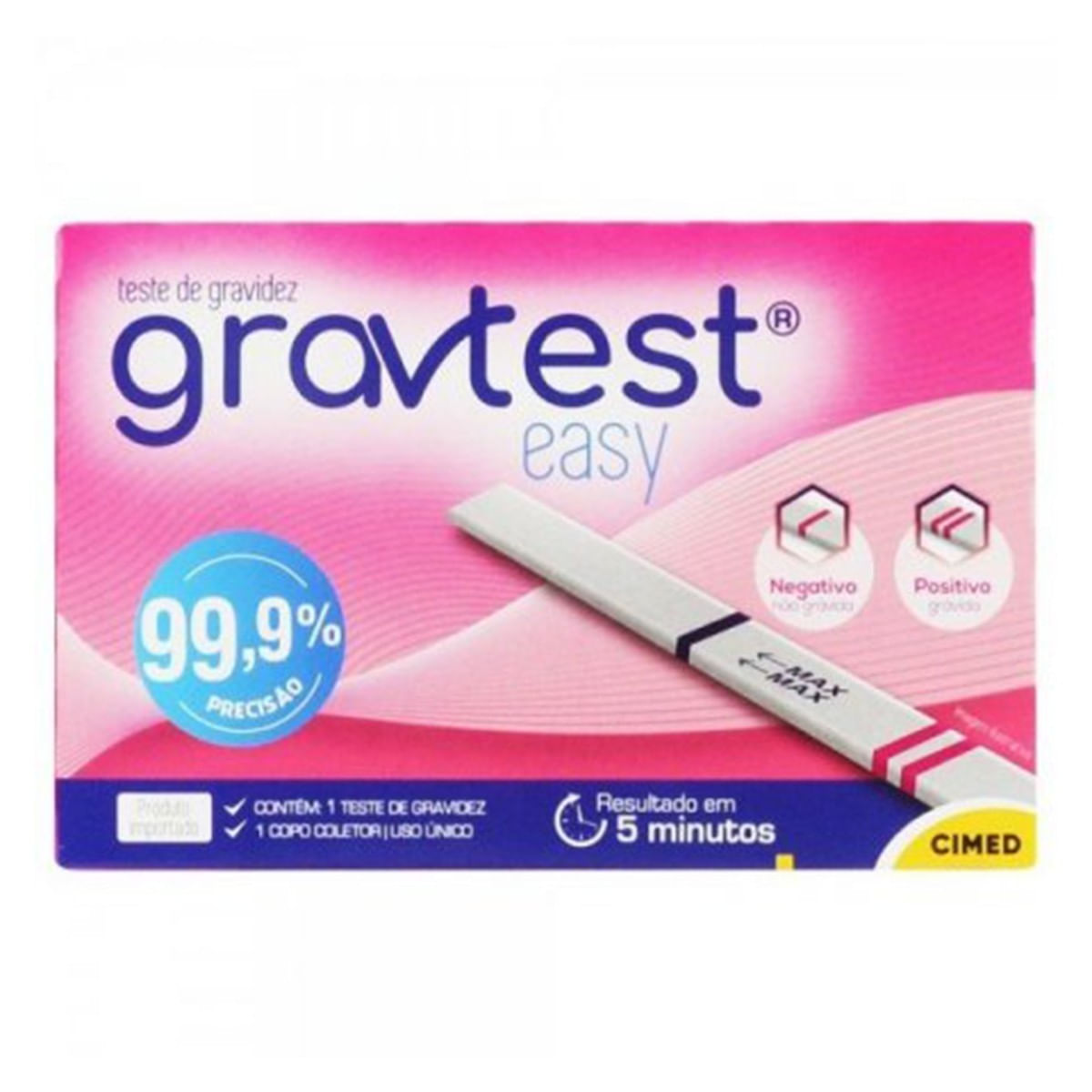 Teste de Gravidez Grav Test Easy 1 Teste + Copo Coletor - Imagem 1