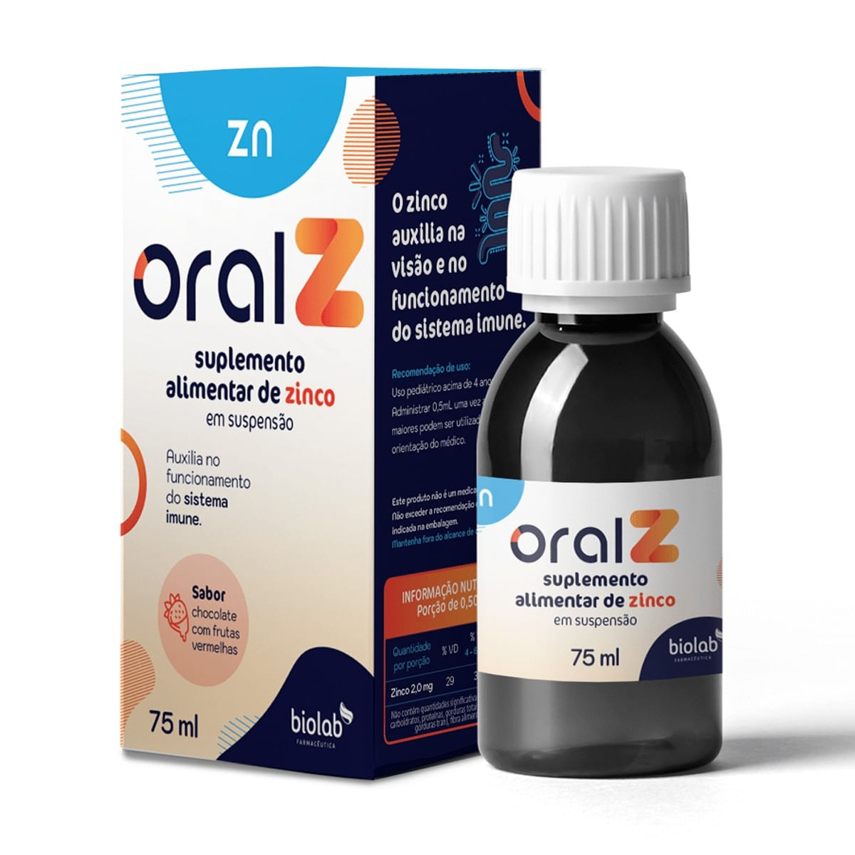 Suplemento Alimentar Oral Z Sabor Chocolate com Frutas Vermelhas Suspensão Oral 75mL - Imagem 1