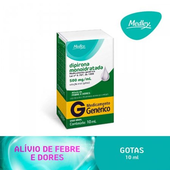 Dipirona Sódica 500MG/ML Solução oral (gotas) - Frasco com 10 mL - Imagem 1