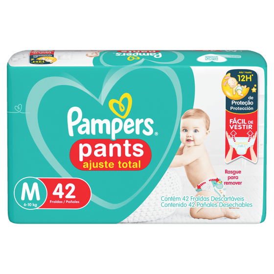 Fralda Pampers Pants Ajuste Total Tamanho M com 42 Unidades - Imagem 1