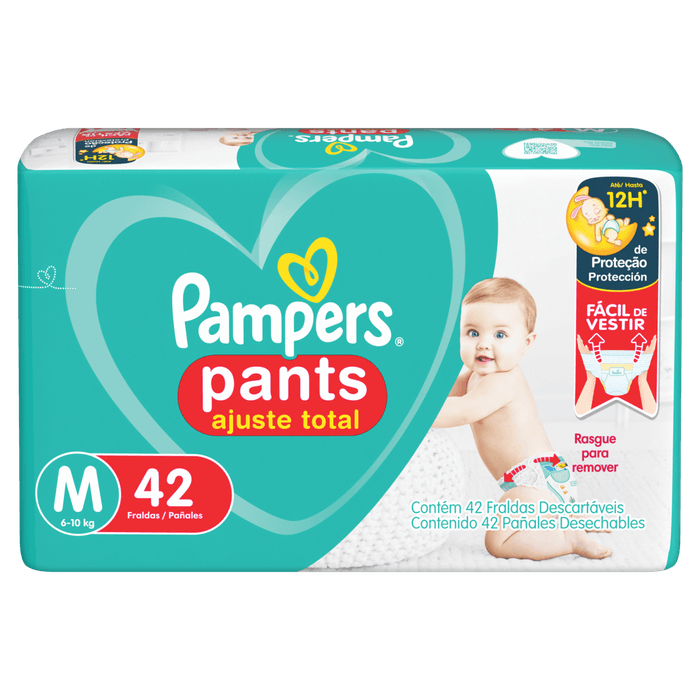Fralda Pampers Pants Ajuste Total Tamanho M com 42 Unidades - Imagem 1
