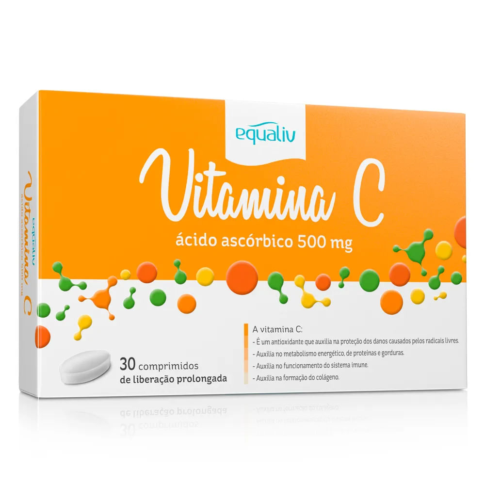 Vitamina C Equaliv 500mg - Caixa com 30 Comprimidos - Preview 1