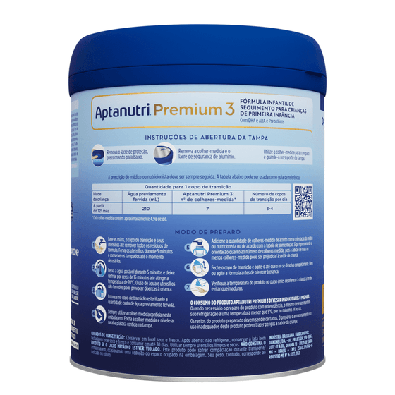 Fórmula Infantil Aptanutri Premium 3 Danone (1 a 3 anos) - Lata com 800g - Imagem 3