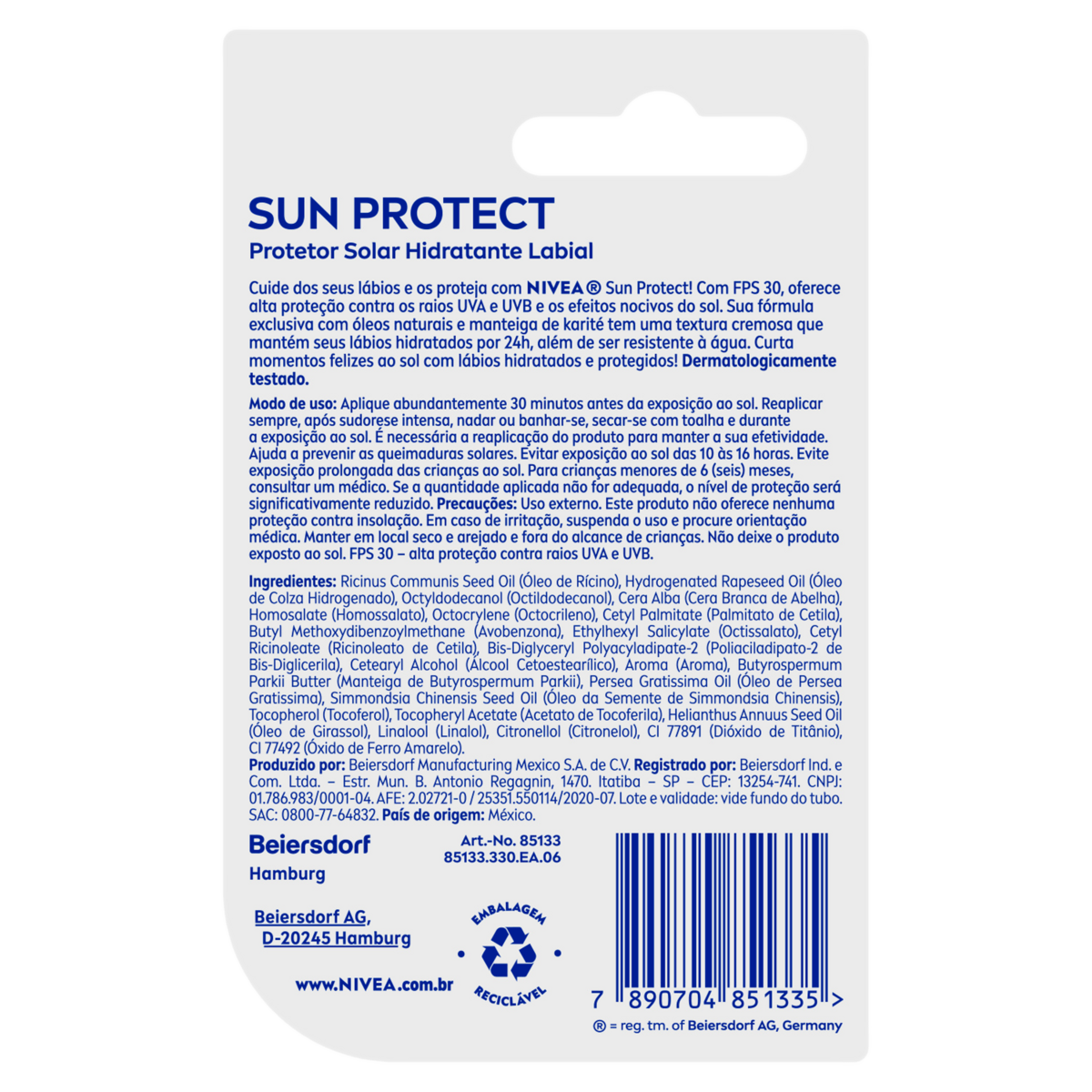 Protetor Labial FPS30 Nivea Sun Protect 4,8g - Preview 2