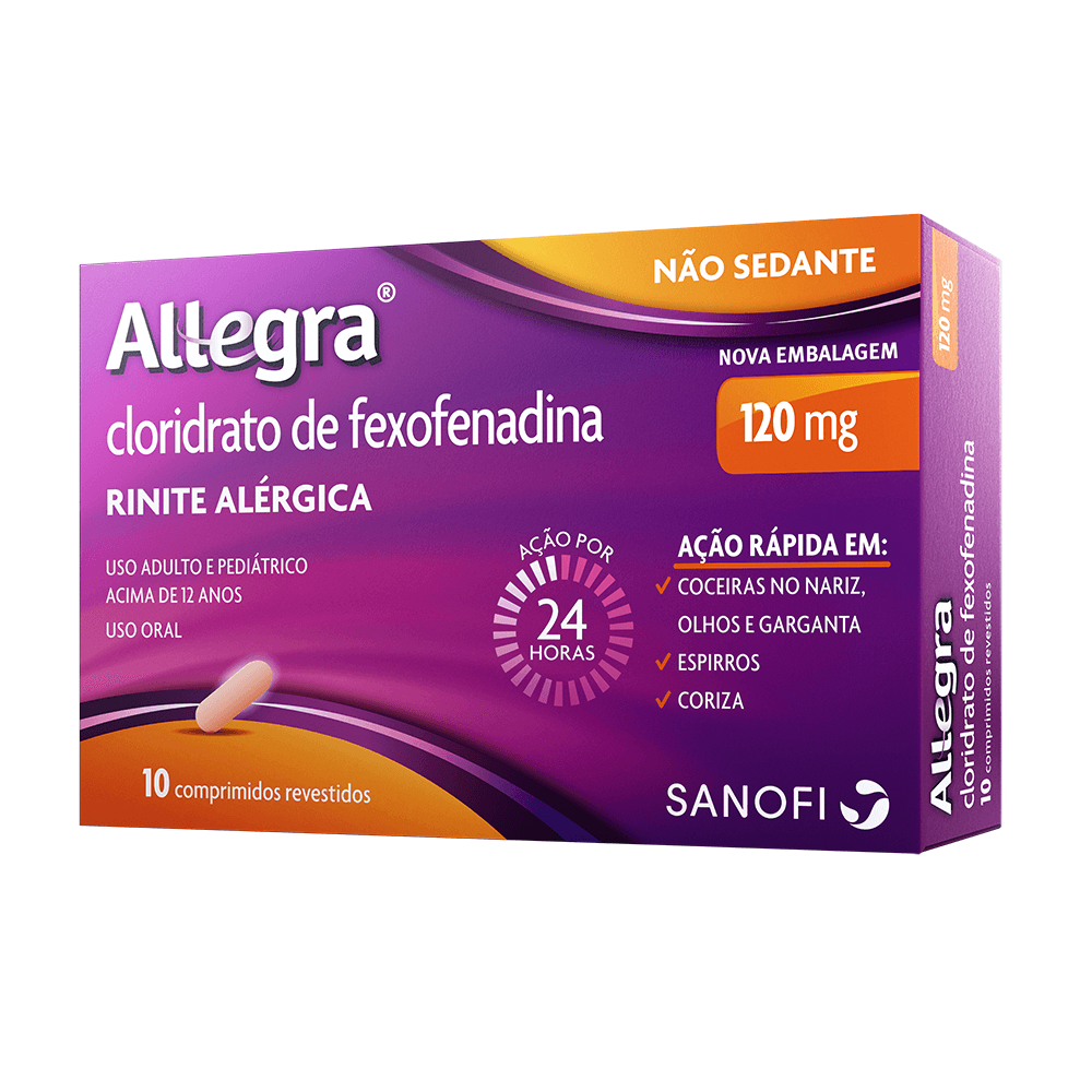 Allegra 120MG Comprimido revestido - Caixa com 10 Comprimidos - Imagem 1