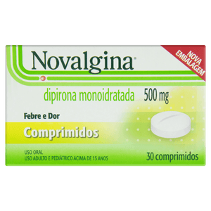 Novalgina 500mg Caixa com 30 Comprimidos