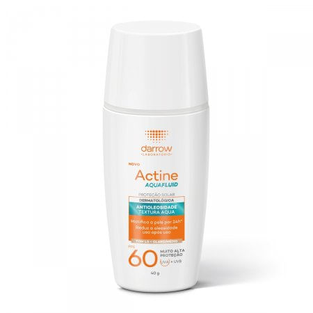 Protetor Solar Facial FPS60 Darrow Actine Aquafluid com Cor Tom Claro/Médio 40g - Imagem 1