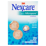 Curativo Nexcare Micropore redondos com 20 unidades