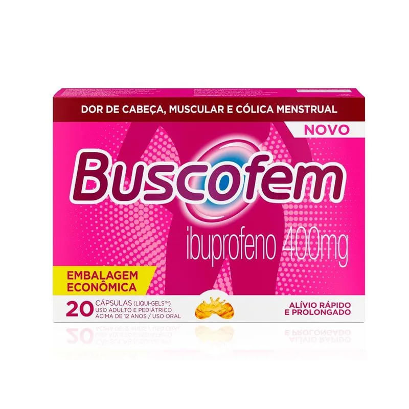 Buscofem 400MG Cápsula mole - Caixa com 20 Cápsulas - Imagem 1