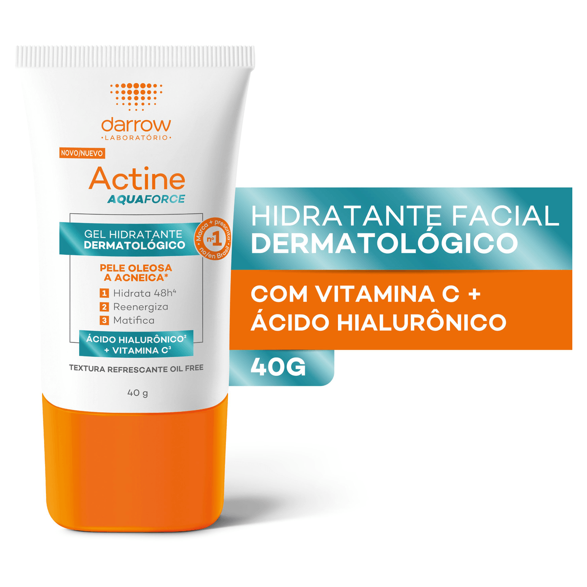 Gel Hidratante Dermatológico Facial Actine Aquaforce Vitamina C + Ácido HIalurônico 40g - Preview 2