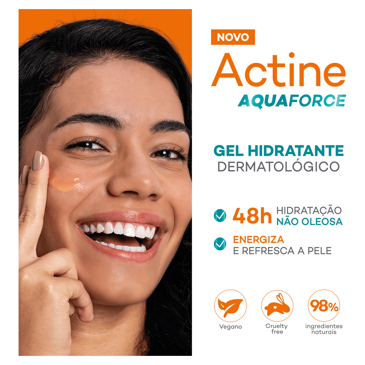 Gel Hidratante Dermatológico Facial Actine Aquaforce Vitamina C + Ácido HIalurônico 40g - Imagem 5