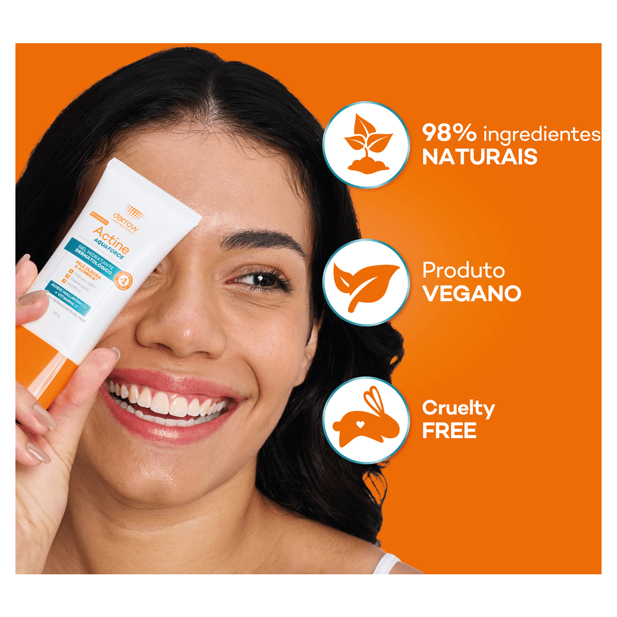 Gel Hidratante Dermatológico Facial Actine Aquaforce Vitamina C + Ácido HIalurônico 40g - Preview 6
