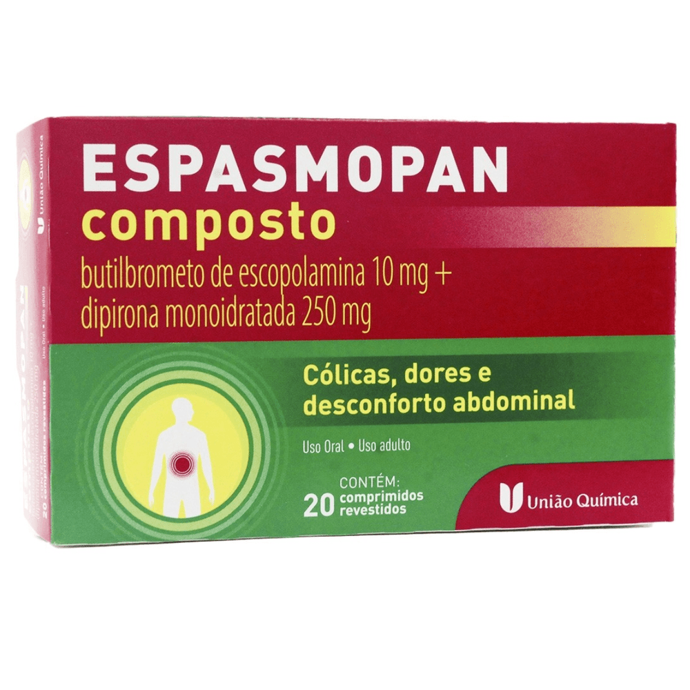 Espasmopan Composto 250mg + 10mg Comprimido Revestido - Caixa com 20 Comprimidos - Imagem 1