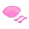 Kit-Prato-Bowl-Babygo-Com-Ventosa-E-Talheres--garfo-E-Colher--Rosa