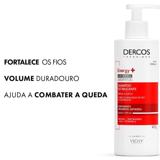 Shampoo Antiqueda Vichy Dercos Energy+ Frasco com 400g - Imagem 2