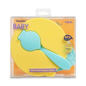Prato-Bowl-Com-Tampa-E-Colher-Panvel-Baby