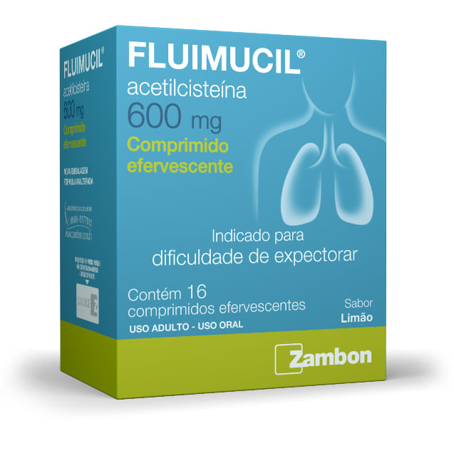 Fluimucil 600mg - Caixa com 16 Comprimidos Efervecentes - Imagem 1