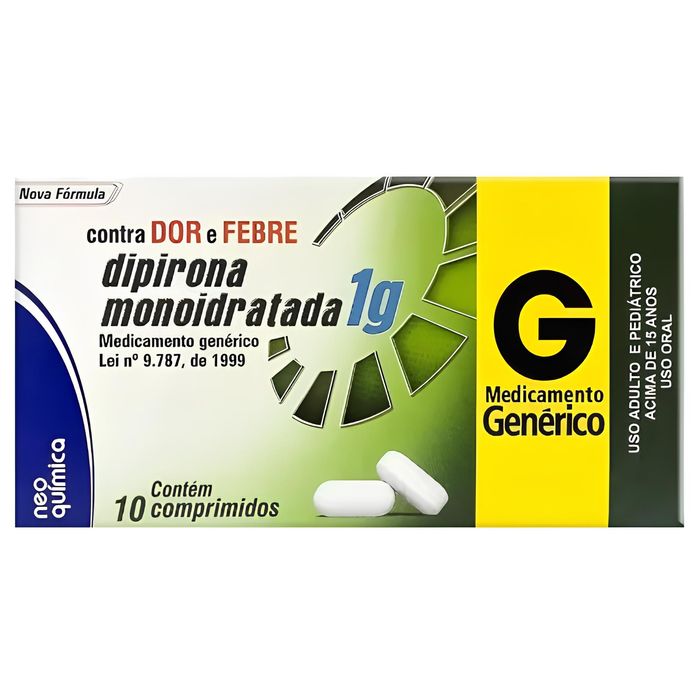 Dipirona Monoidratada 1g - Caixa com 10 Comprimidos - Imagem 1