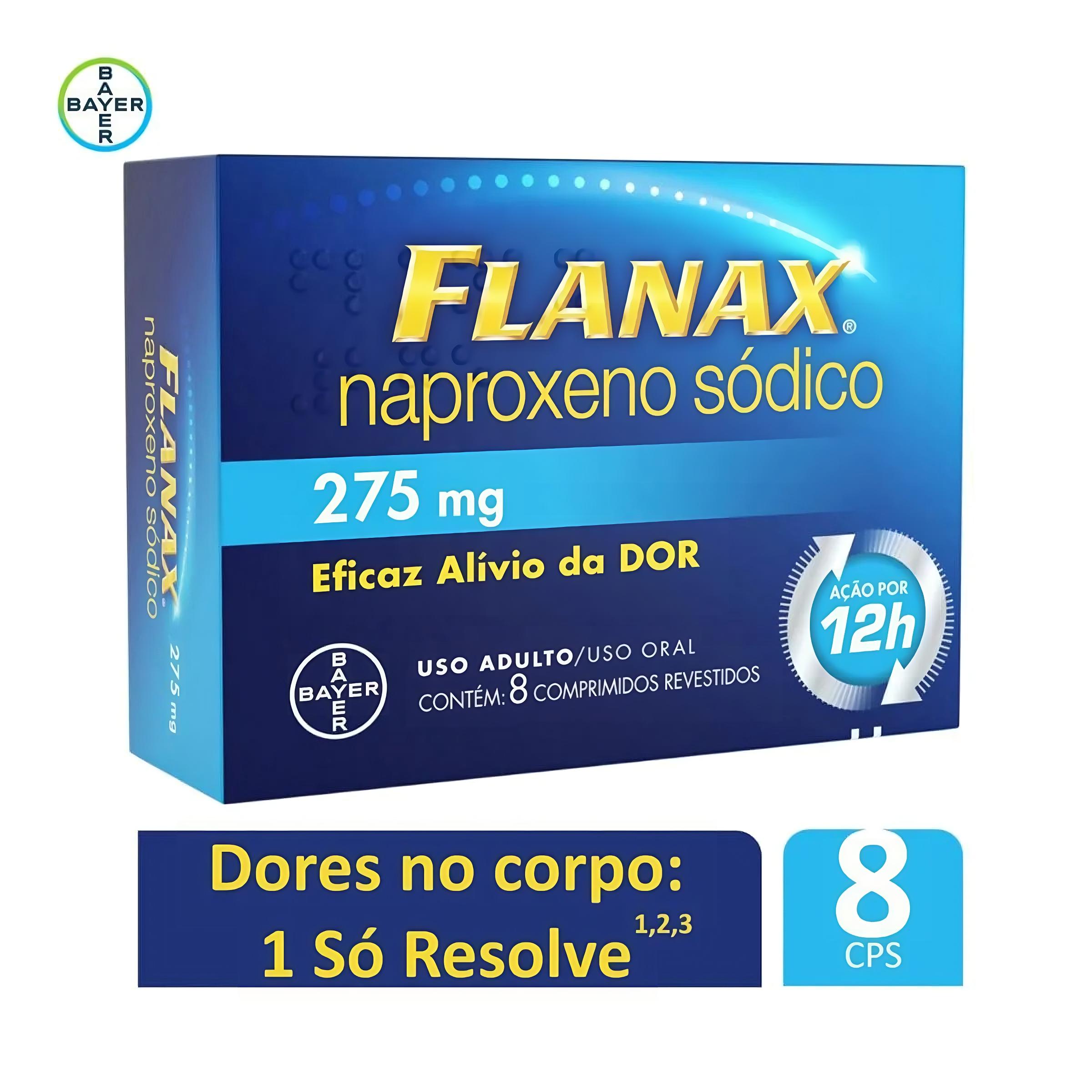 Flanax 275mg - Caixa com 8 Comprimidos Revestidos - Imagem 1