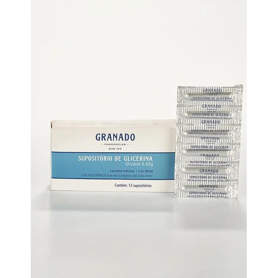 Supositório de Glicerina 0,92g Supósitorio para Lactente - Caixa com 12 Supositórios - Imagem 1