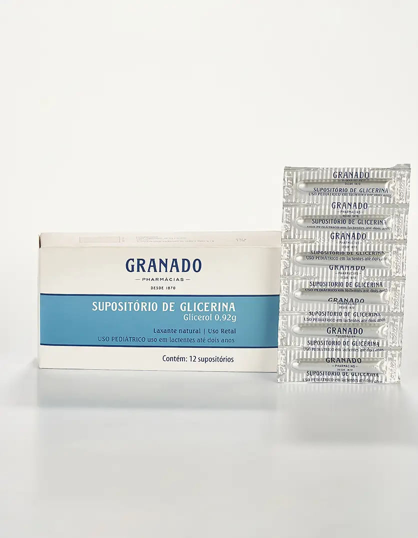 Supositório de Glicerina 0,92g Supósitorio para Lactente - Caixa com 12 Supositórios - Imagem 1