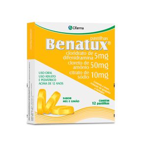 Benatux-50mg---10mg---5mg-Sabor-Mel-e-Limao---Caixa-com-12-Pastilhas---7898495602327