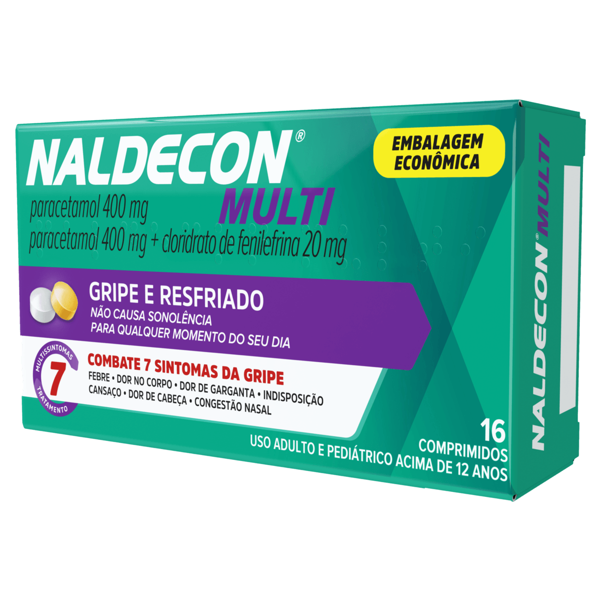 Naldecon Multi 800mg + 20mg - Caixa com 16 Comprimidos - Imagem 1
