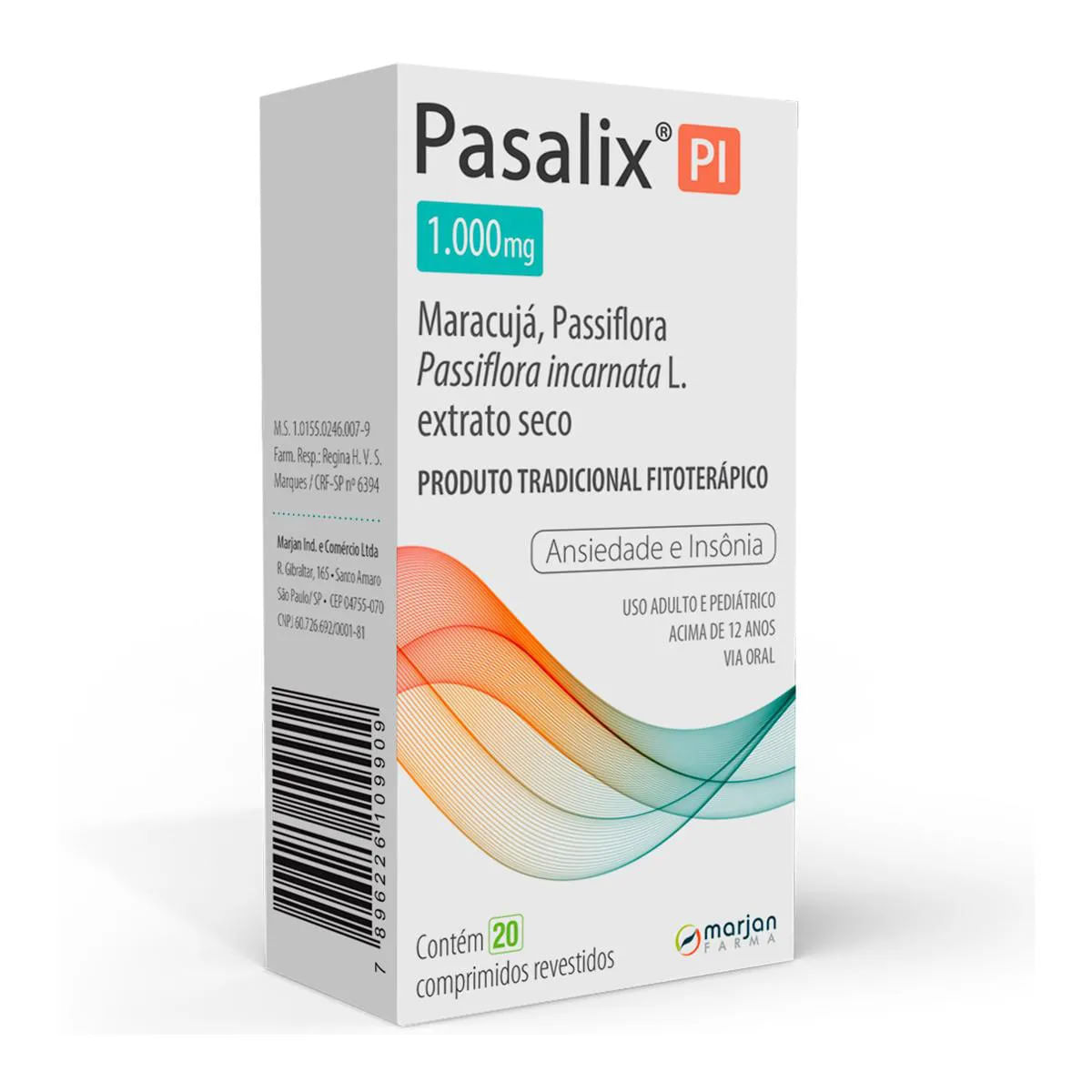 Pasalix PI 1000mg - Caixa com 20 Comprimidos Revestidos - Imagem 1