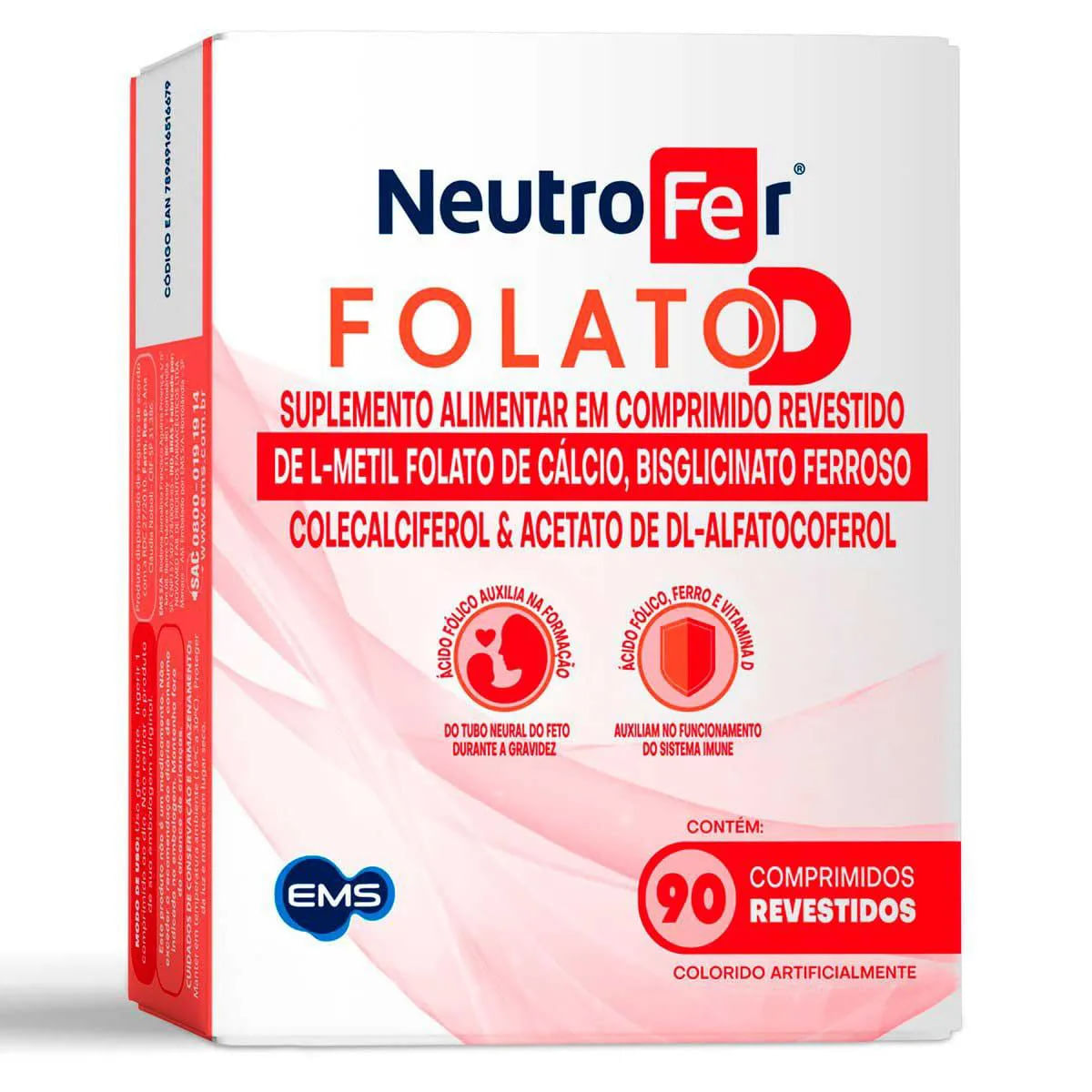 Neutrofer Folato D - Caixa com Comprimidos 90 - Imagem 1