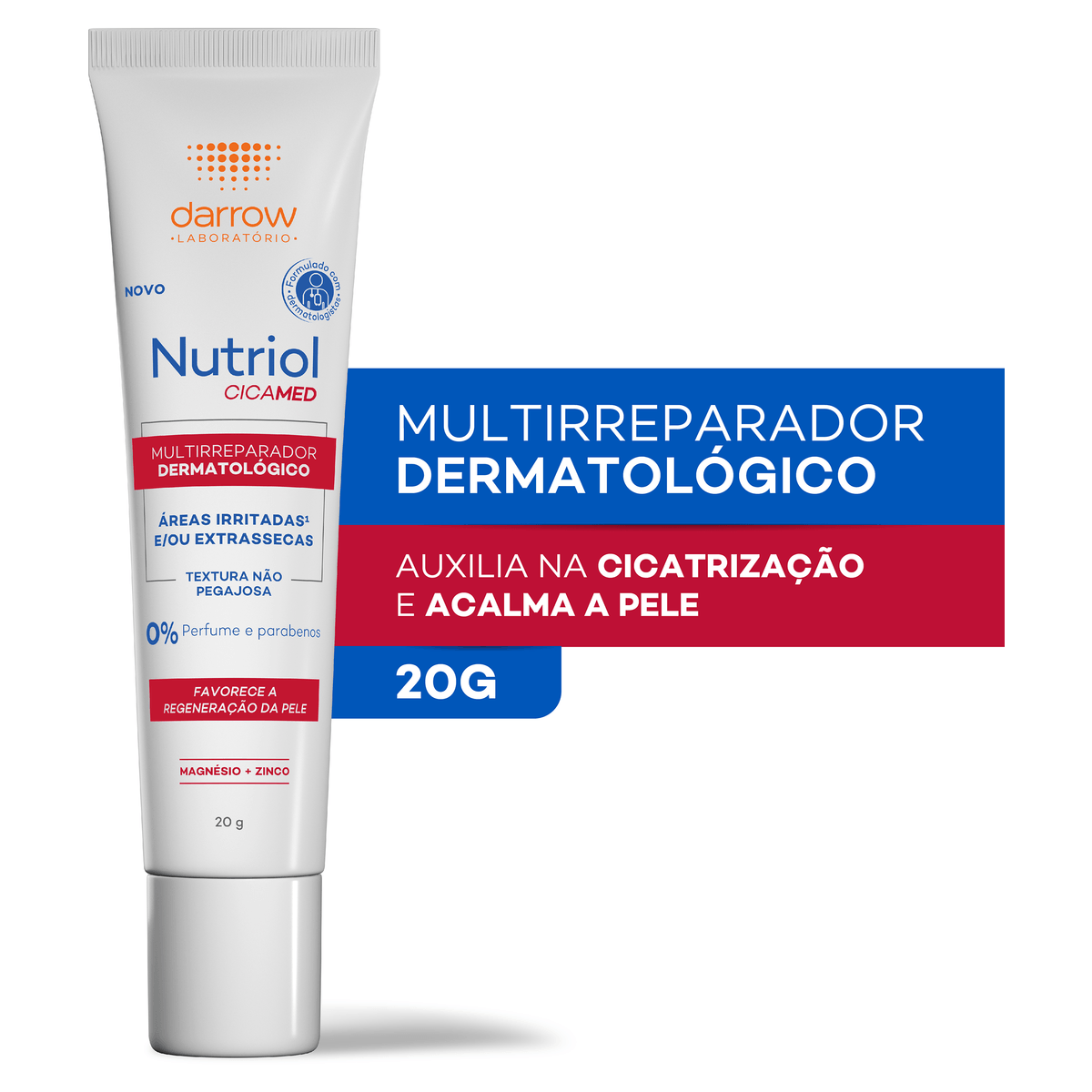 Creme Multirreparador Dermatológico sem Perfume Darrow Nutriol Cicamed - Bisnaga com 20g - Imagem 2