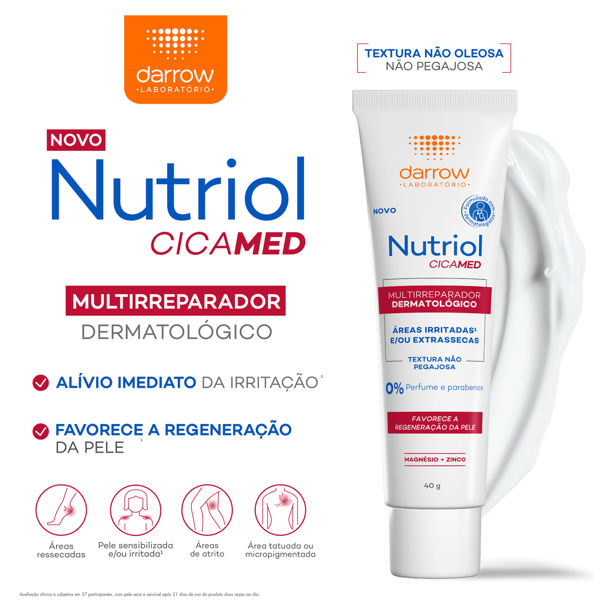 Creme Multirreparador Dermatológico sem Perfume Darrow Nutriol Cicamed - Bisnaga com 20g - Preview 3