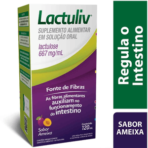 Lactuliv 667mg/mL Xarope Sabor Ameixa - Frasco com 120mL
