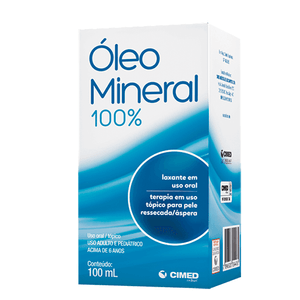 Óleo Mineral 100%   Frasco com 100mL