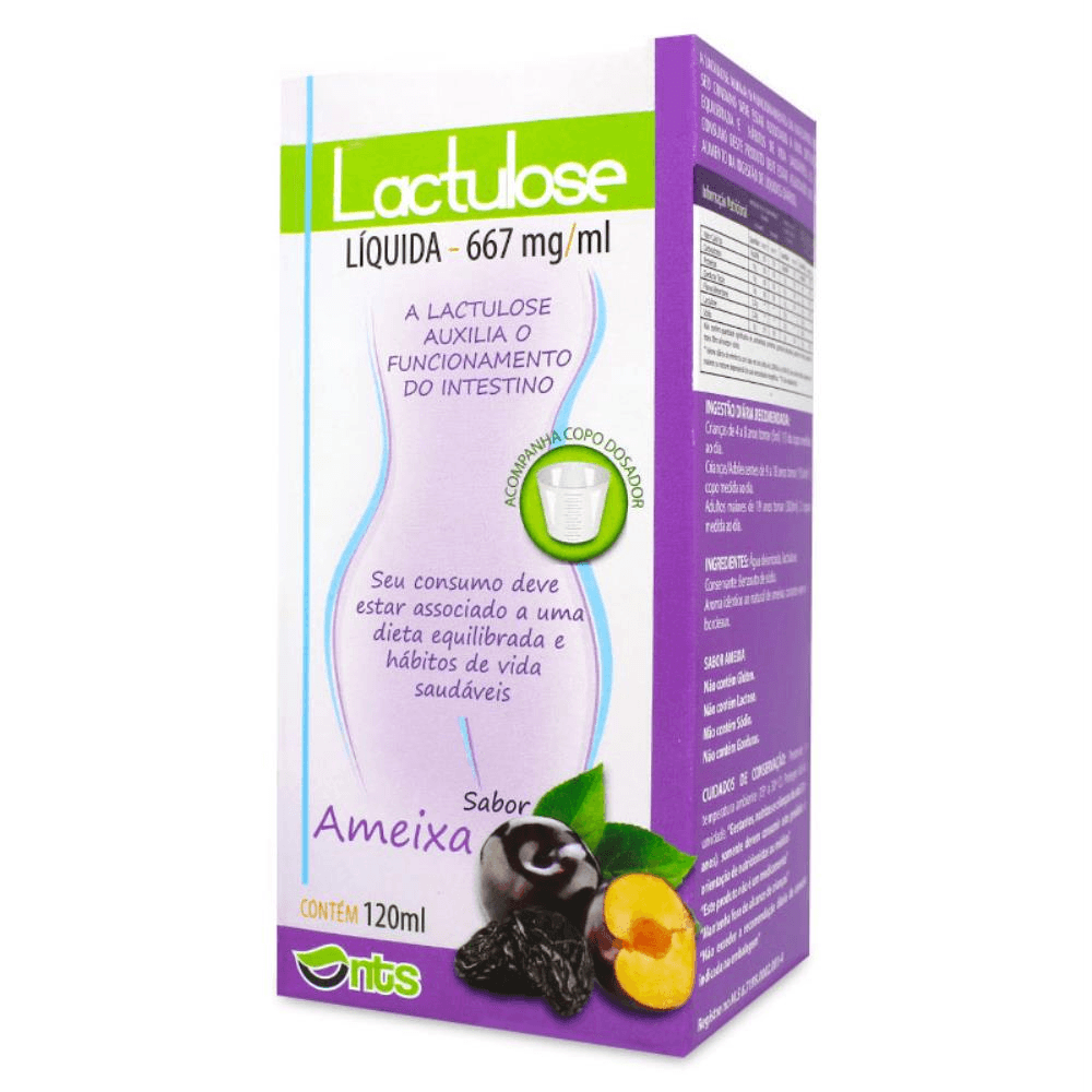 Lactulose 667mg/mL Sabor Ameixa - Frasco com 120mL - Imagem 1