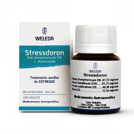 Stressdoron 61.72mg + 61.72mg + 49.38mg + 12.34mg - Caixa com 80 Comprimidos - Imagem 1