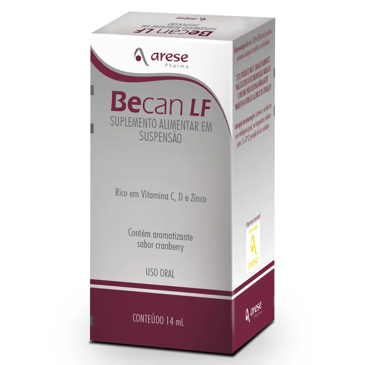 Becan LF 176mg + 334mg Suspensão Oral - Frasco com 14mL - Imagem 1