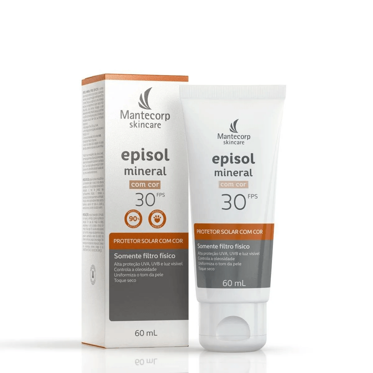 Protetor Solar Facial FPS30 Episol Mineral com Cor - Bisnaga com 60mL - Imagem 1