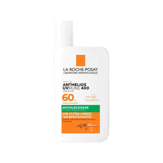 Protetor Solar FPS 60 La Roche Posay Anthelios UVMune Airlicium Sem Cor - Bisnaga com 50mL - Imagem 1