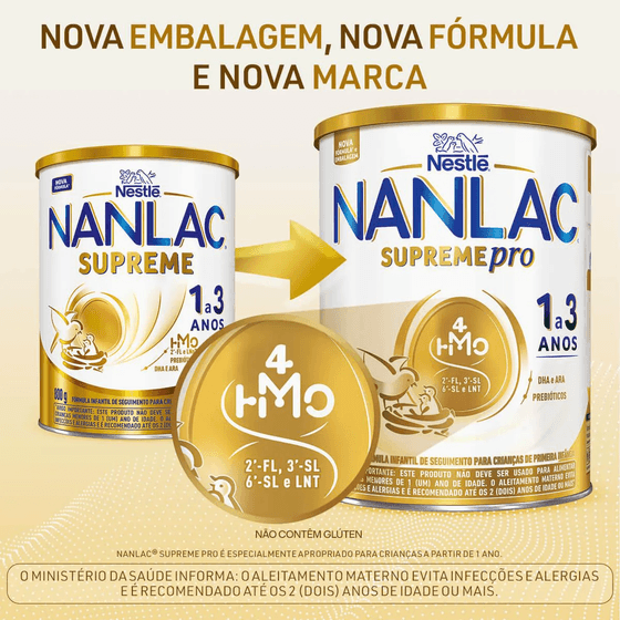Fórmula Infantil Nanlac Supreme Pro Nestlé (1 a 3 anos) - Lata com 800g - Imagem 2