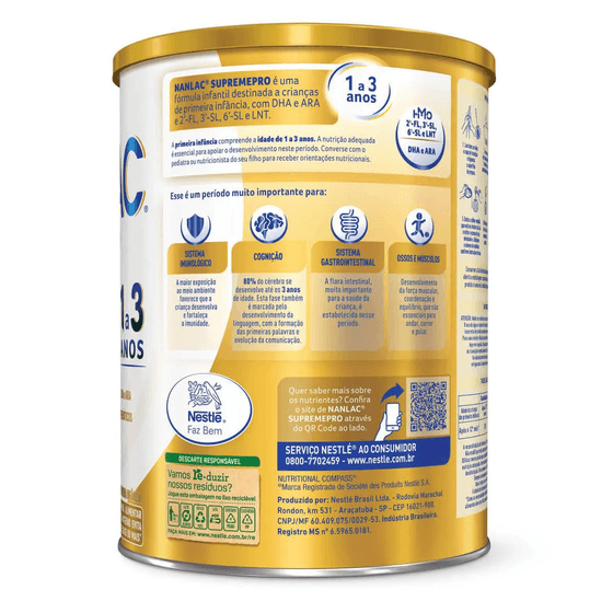 Fórmula Infantil Nanlac Supreme Pro Nestlé (1 a 3 anos) - Lata com 800g - Imagem 4