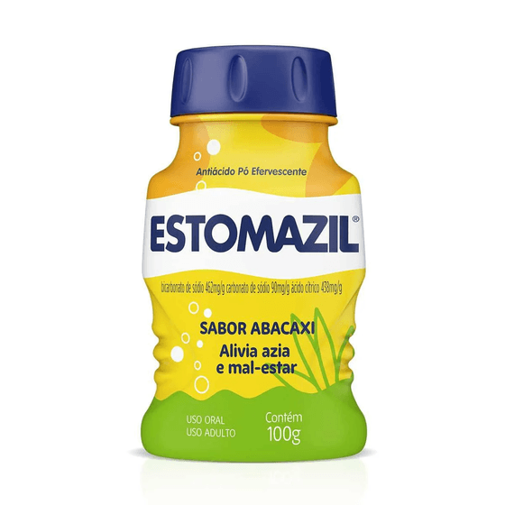 Estomazil Pó Efervescente Sabor Abacaxi - Frasco com 100g - Imagem 1