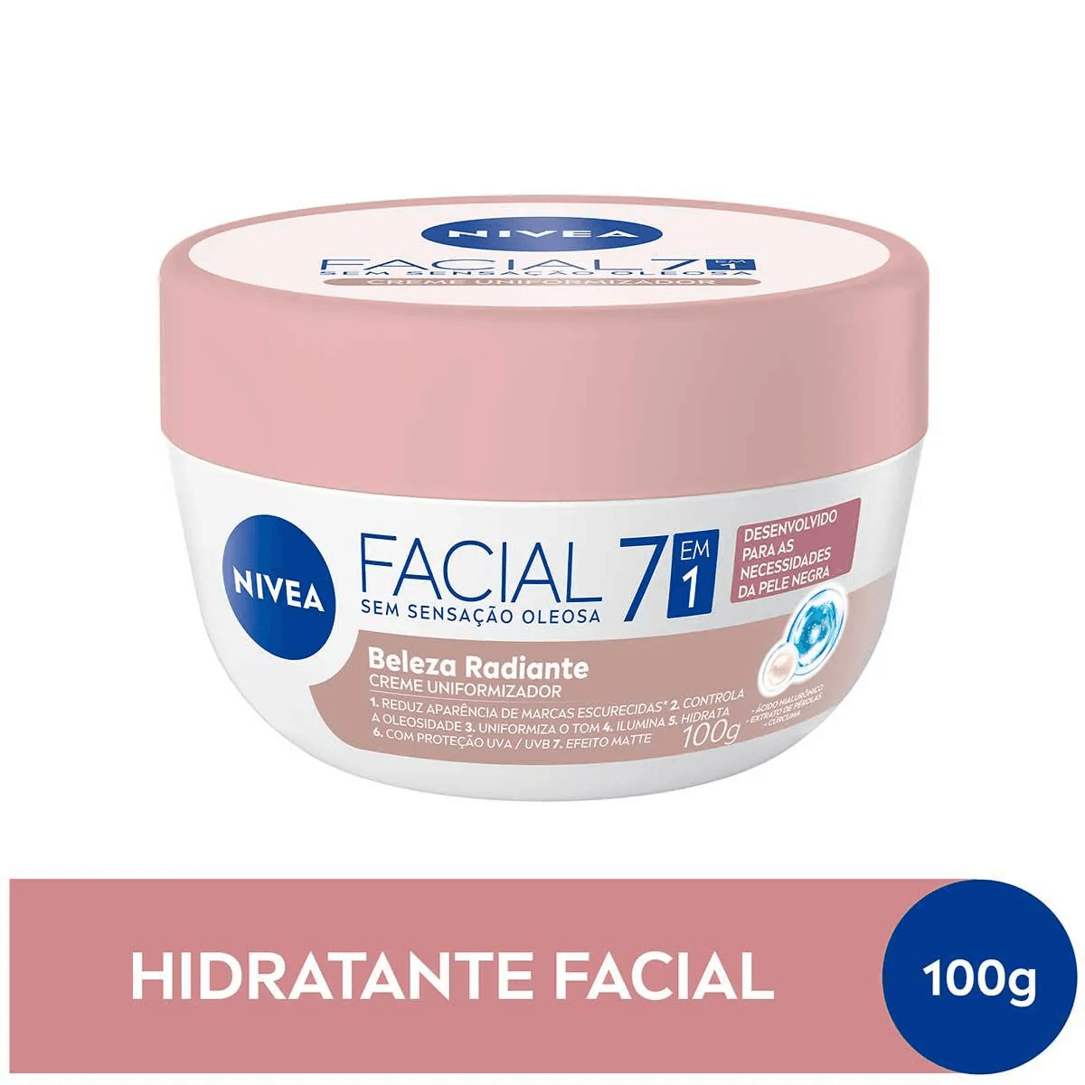 Creme Uniformizador Facial Nivea Beleza Radiante para Pele Negra - Pote com 100g - Imagem 1