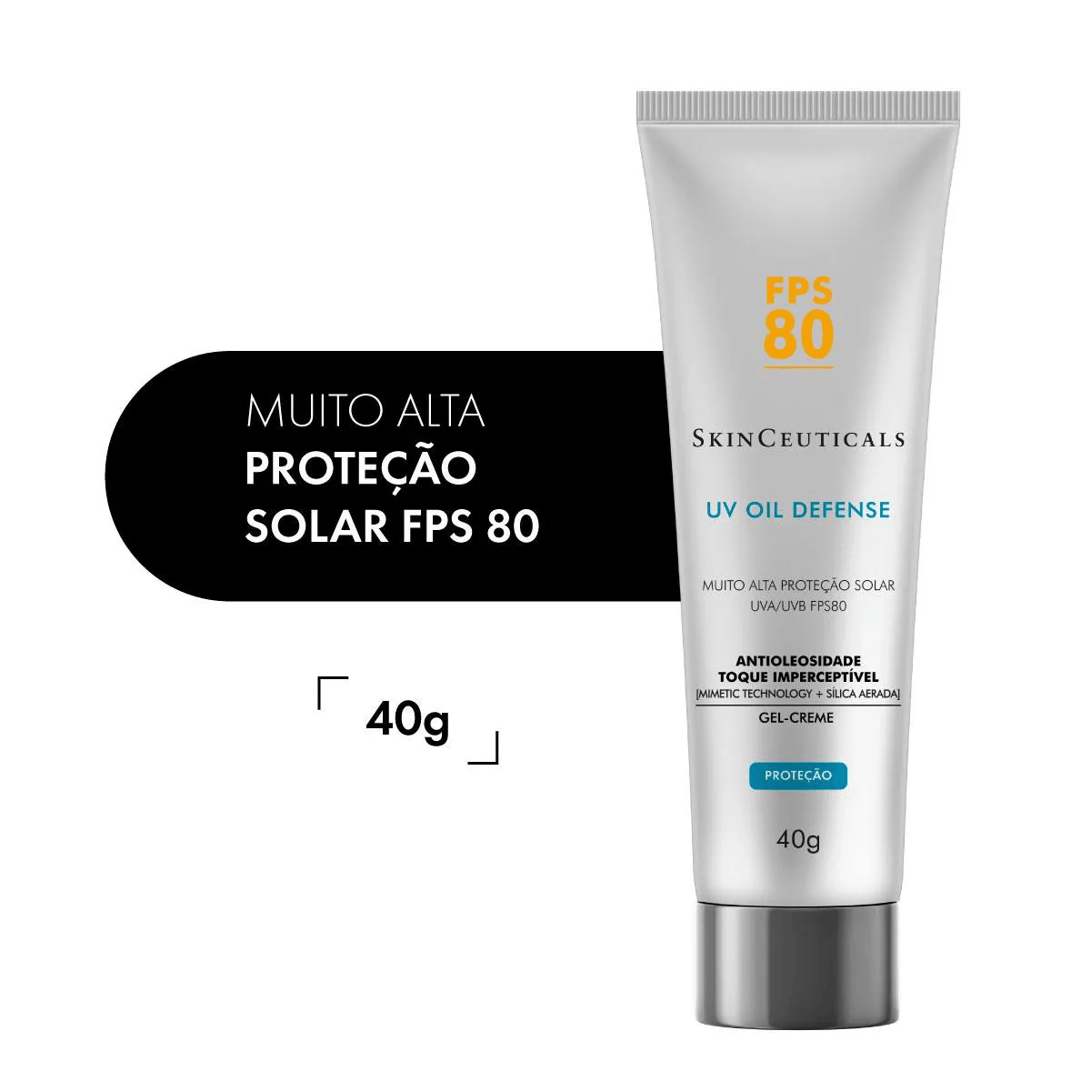 Protetor Solar FPS80 Skinceuticals UV Oil Defense Sem Cor - Bisnaga com 40g - Imagem 1