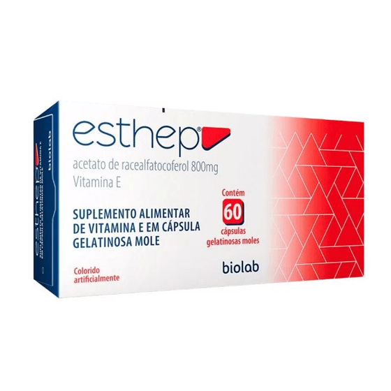 Esthep Vitamina E 800mg com 60 Cápsulas Gelatinosas Moles - Imagem 1