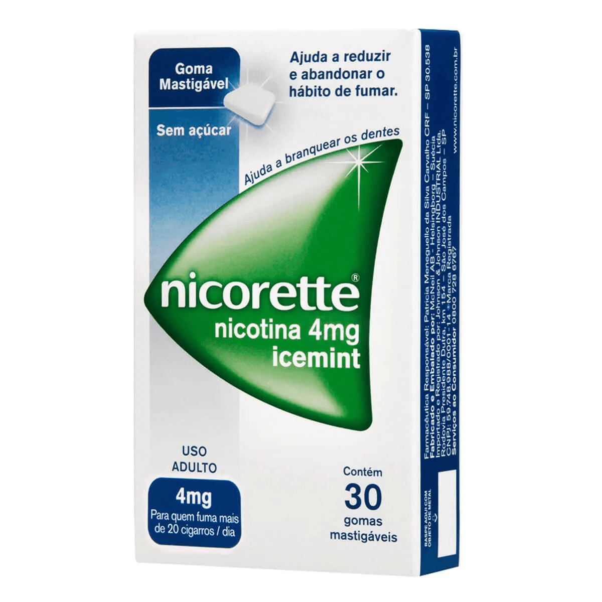 Nicorette 4MG Goma   Caixa com 30 Gomas - Preview 1