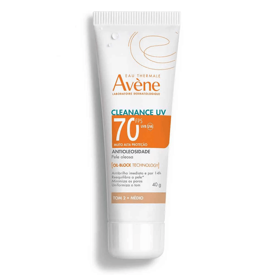 Protetor Solar Facial FPS70 Cleanance UV Avène Antioleosidade Cor Média com 40g - Imagem 1