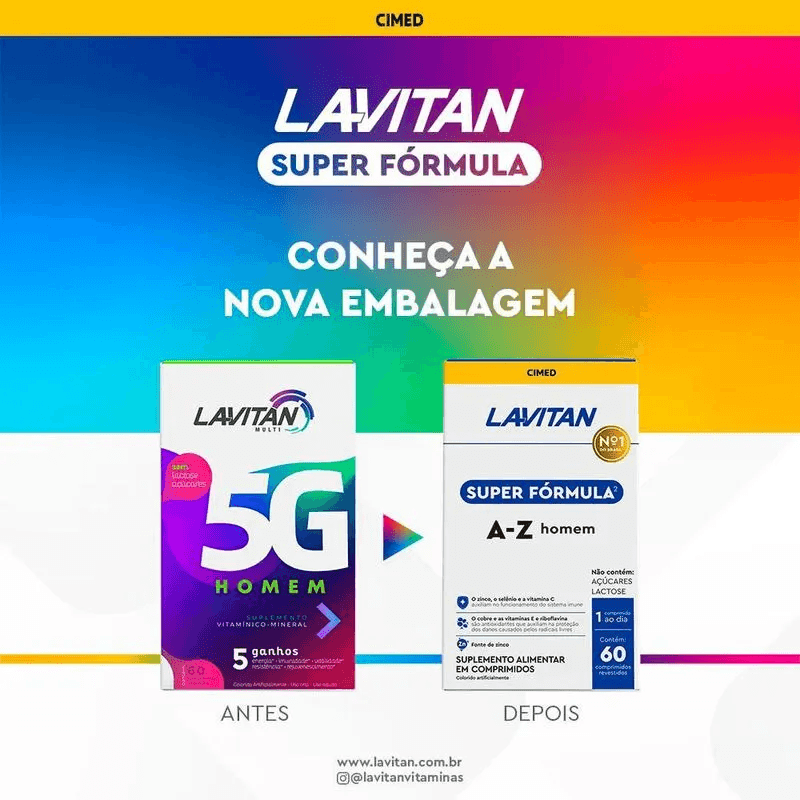 Lavitan 5G Multi Homem com 60 Comprimidos Revestidos - Imagem 2