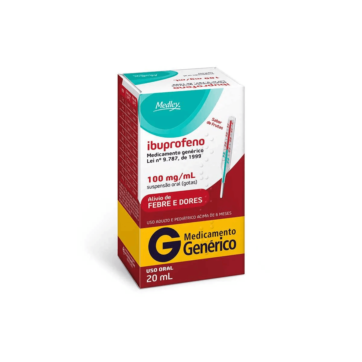 Ibuprofeno Suspensão Oral (Gotas) 100mg/mL - Frasco com 20mL - Imagem 1